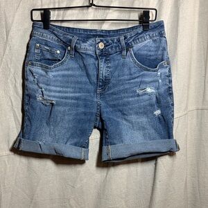 Seven7 Distressed Blue Jean Shorts